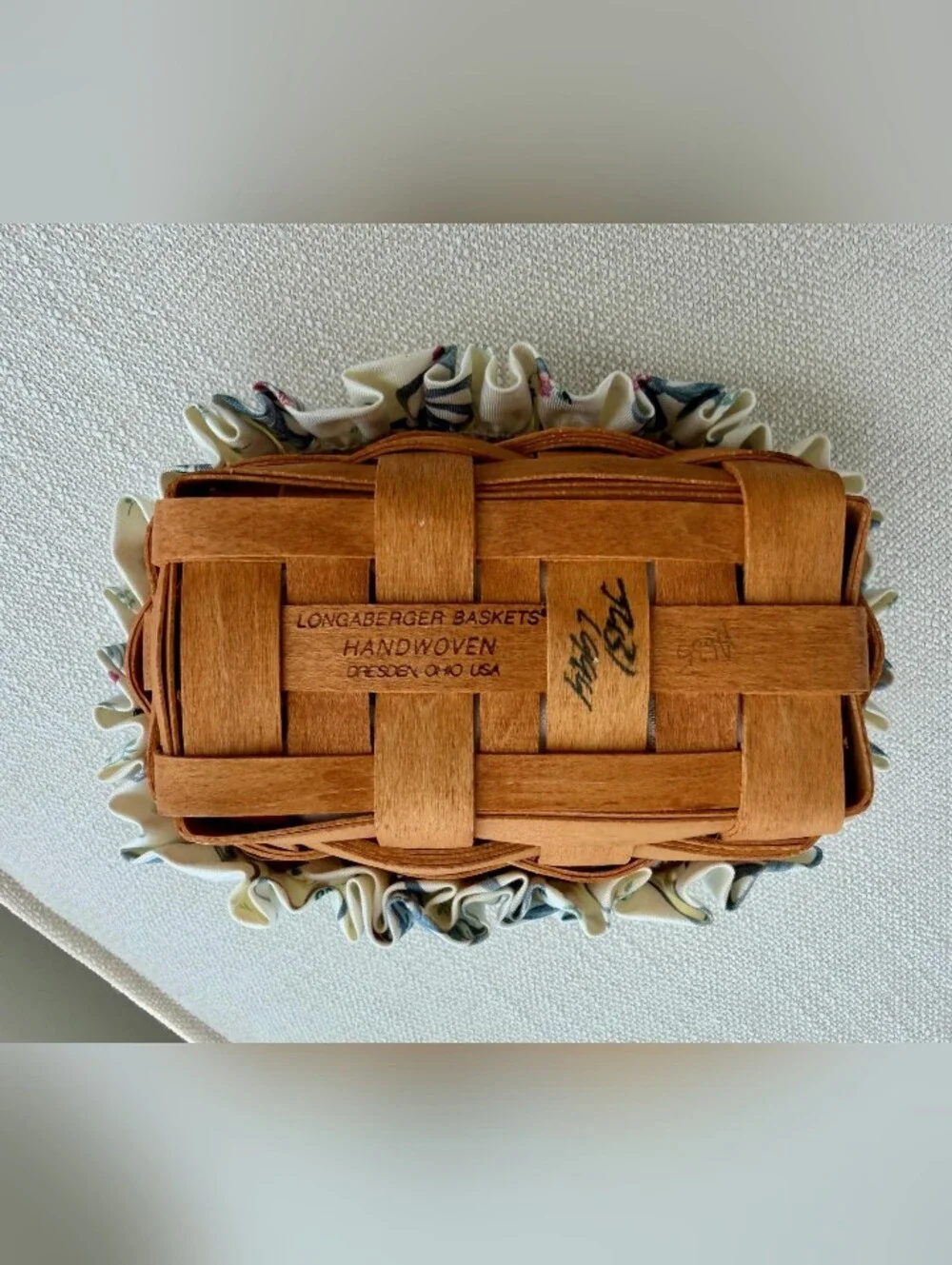 1994 Longaberger Ambrosia Booking Basket 10120 Liner Protector Perfect Condition